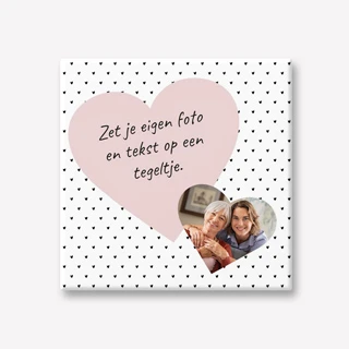 Tekst tegeltje cadeau hartjes