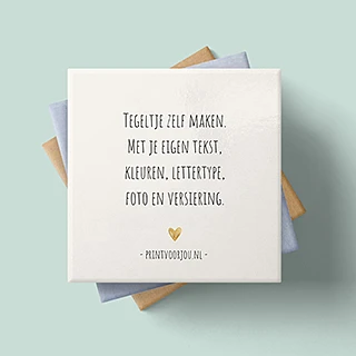 Lief beige Tegeltje maken met tekst en hartje