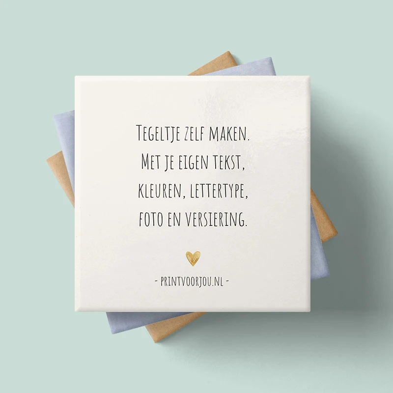 Lief beige Tegeltje maken met tekst en hartje