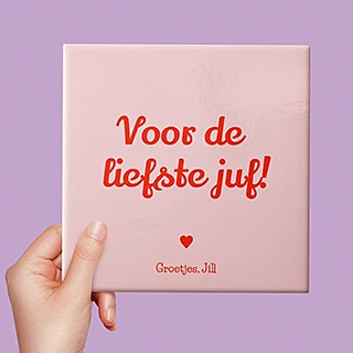 Origineel juffen en meesterdag cadeau Tegeltje bedrukken met tekst