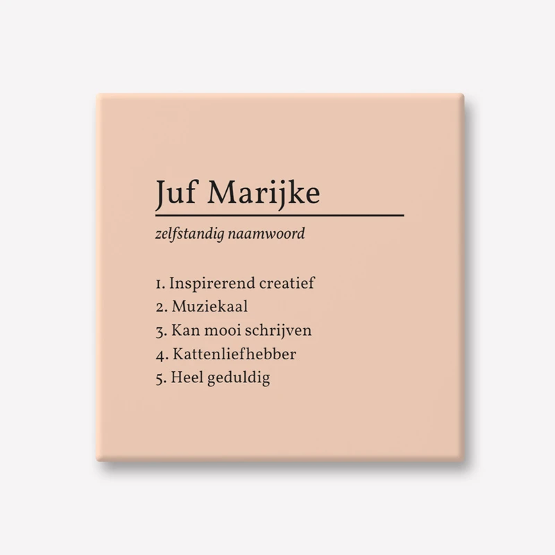 Cadeau voor juf tegeltje maken met naam en tekst