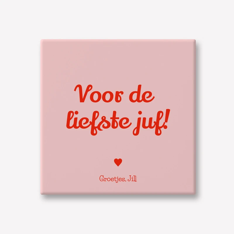 Origineel juffen en meesterdag cadeau Tegeltje bedrukken met tekst