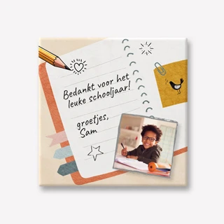 Tegeltje maken als origineel bedankje afscheidscadeau voor juf of meester met eigen tekst
