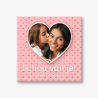 Hartje foto Ik hou van moeder tegeltje