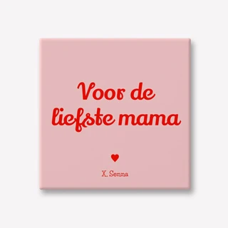 Rood roze lief tekst moeder tegeltje