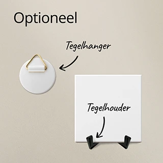 Tegeltje met hanger of houder