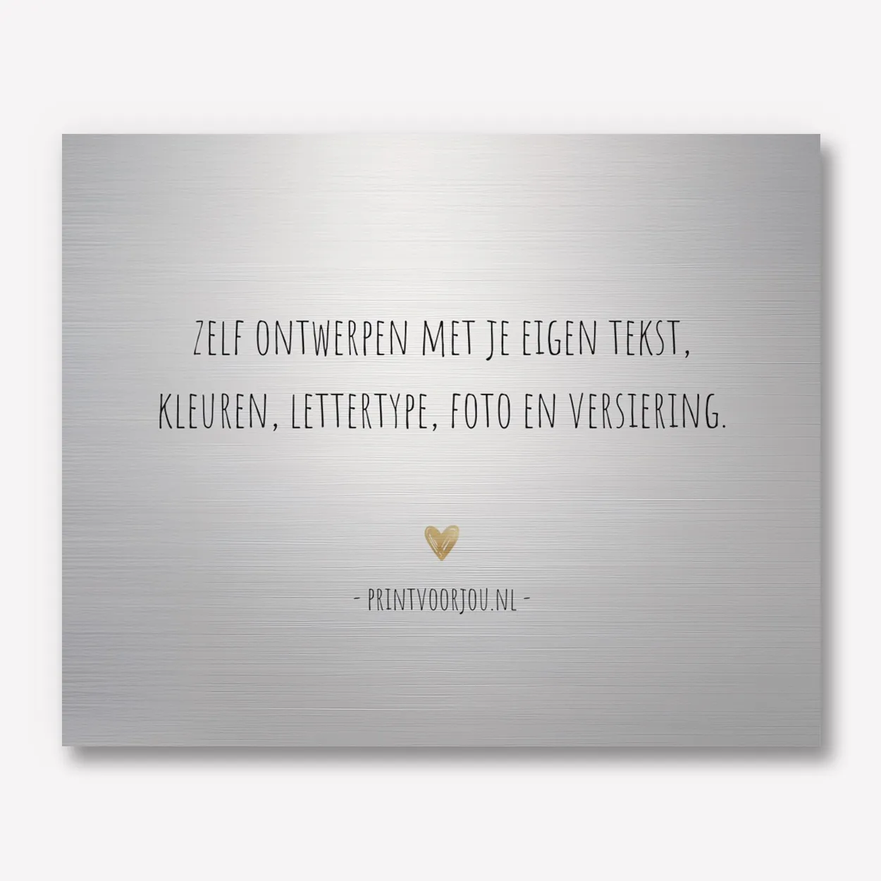 Beige Aluminium met tekst 50x40