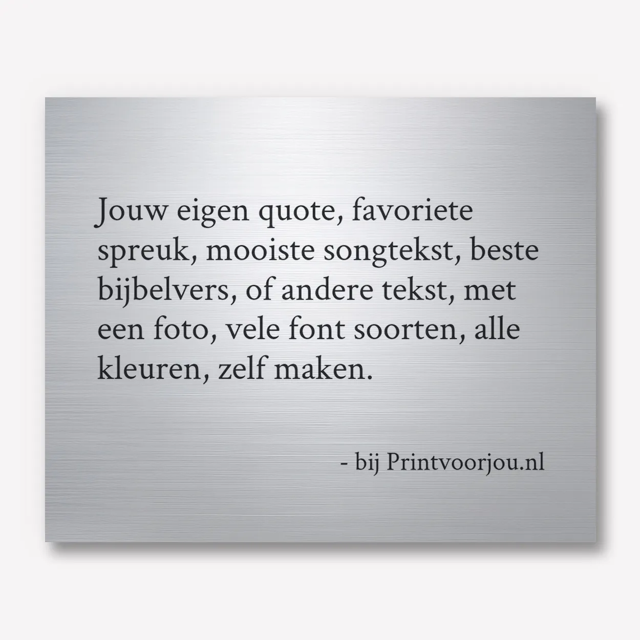 Aluminium met tekst 50x40