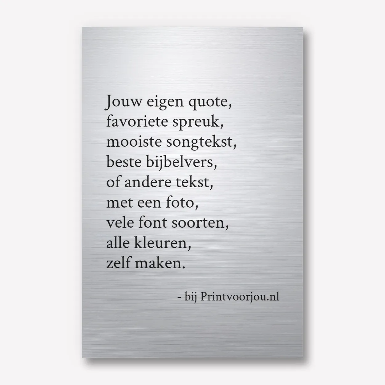 Aluminium met tekst 60x90