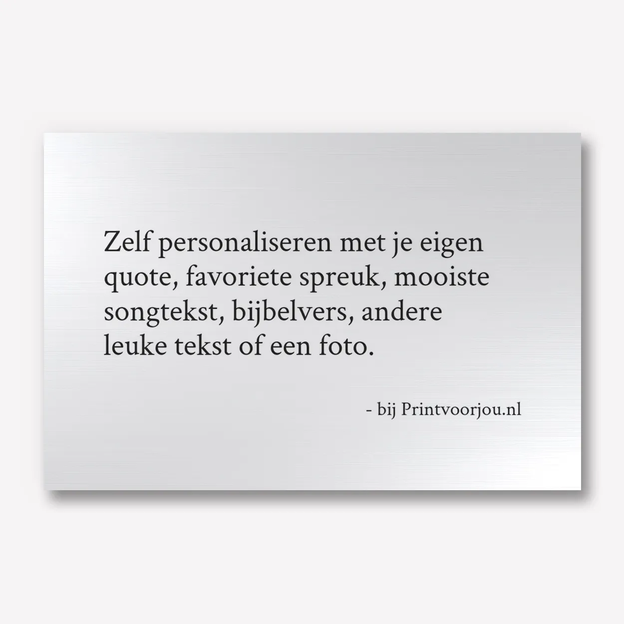 Aluminium met tekst 90x60